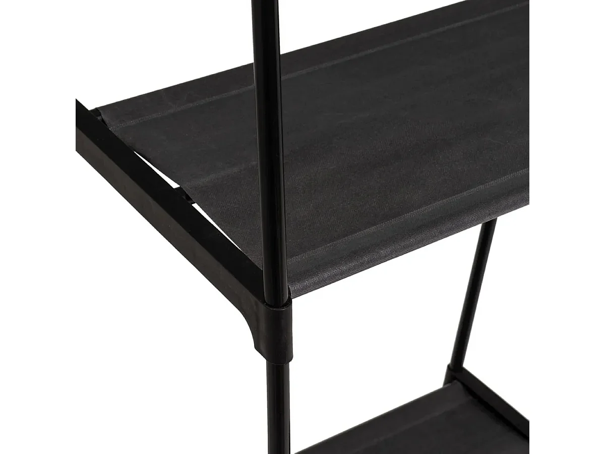 Portant à vêtements à roulettes penderie portemanteau en métal avec étagères en tissu-Longueur 84 X Largeur 43 X Profondeur 156 cm