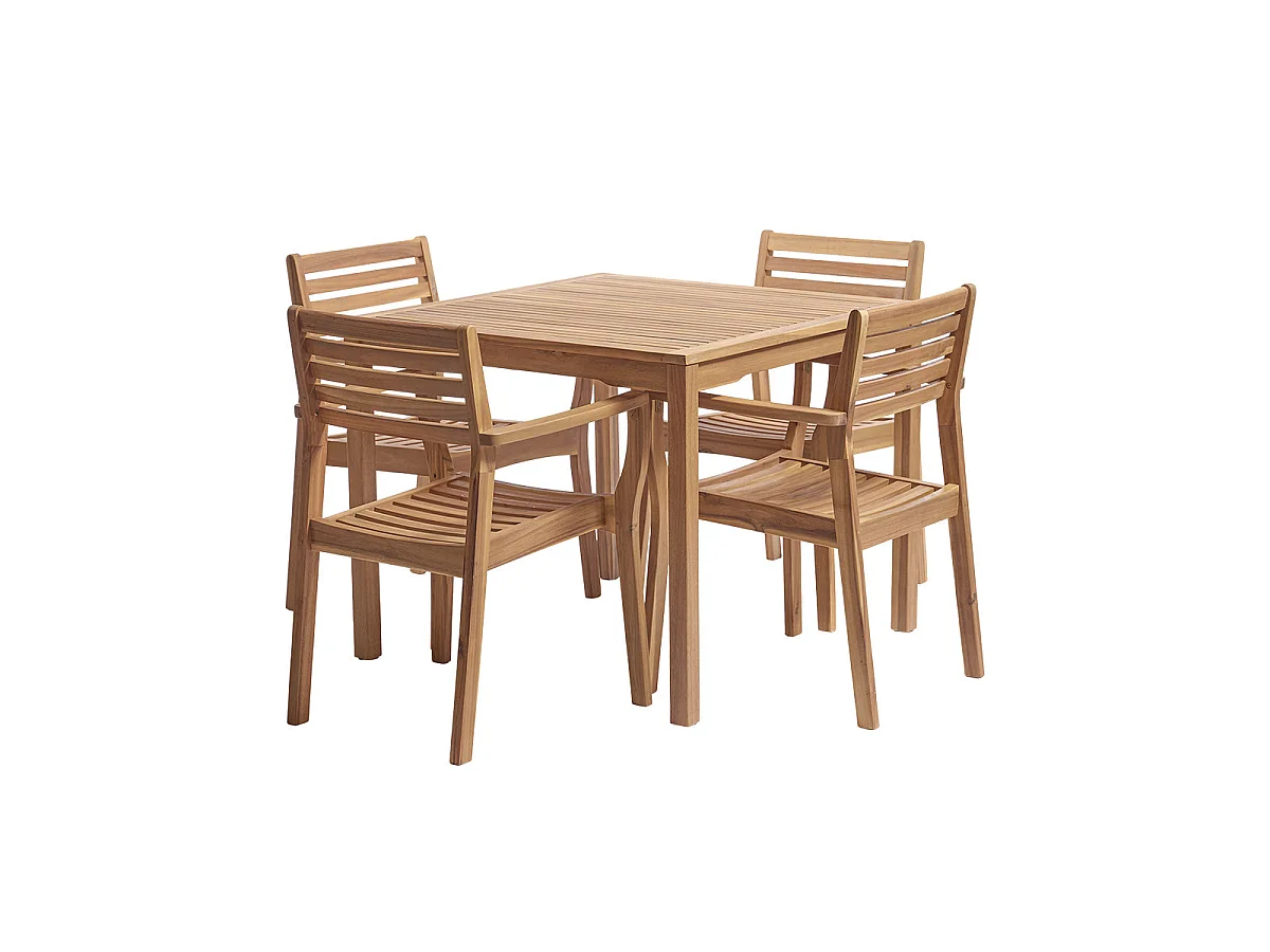 Set da giardino in legno di acacia per 4 persone