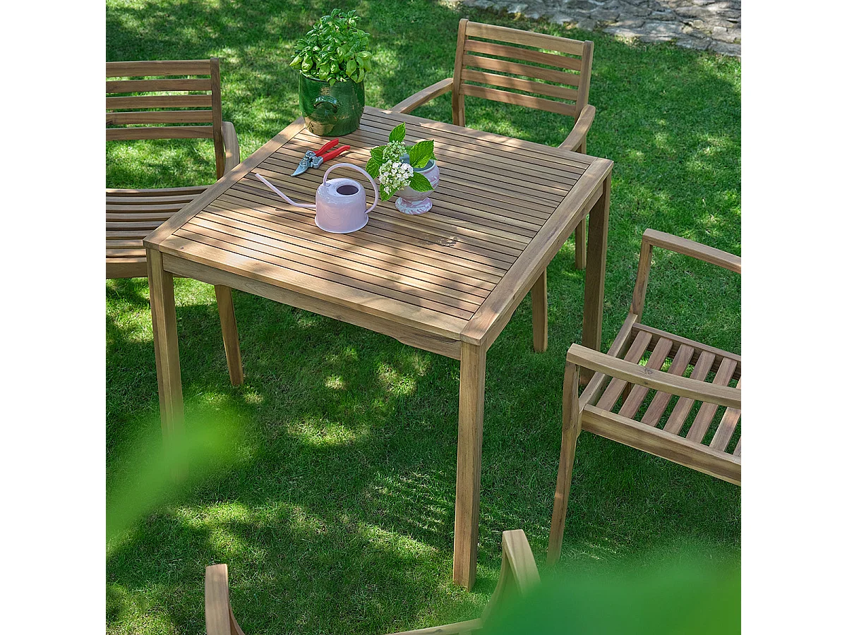 Set da giardino in legno di acacia per 4 persone