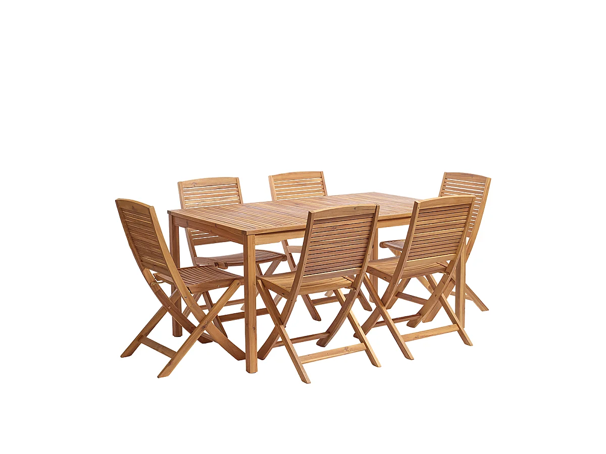 Salon de jardin en acacia 6 personnes