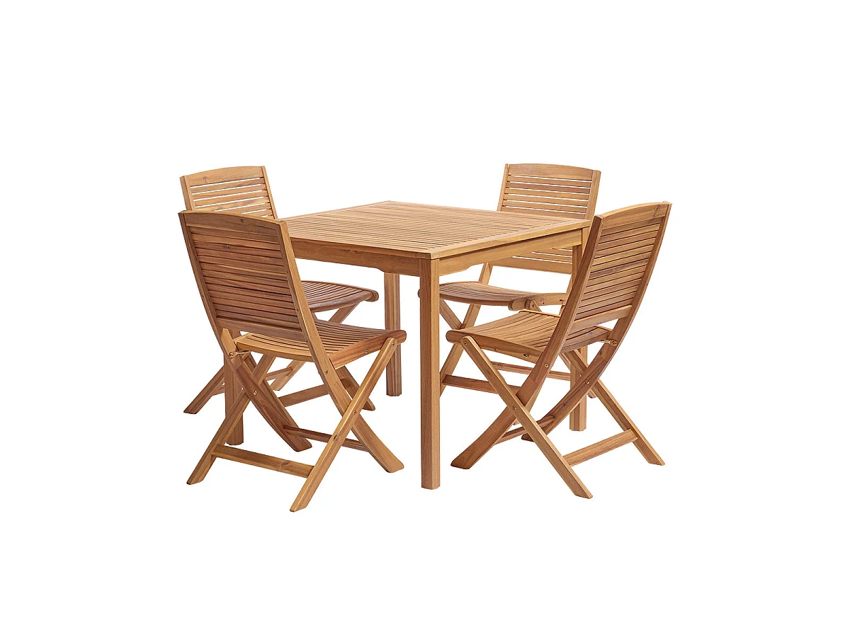 Set da giardino in legno di acacia per 4 persone