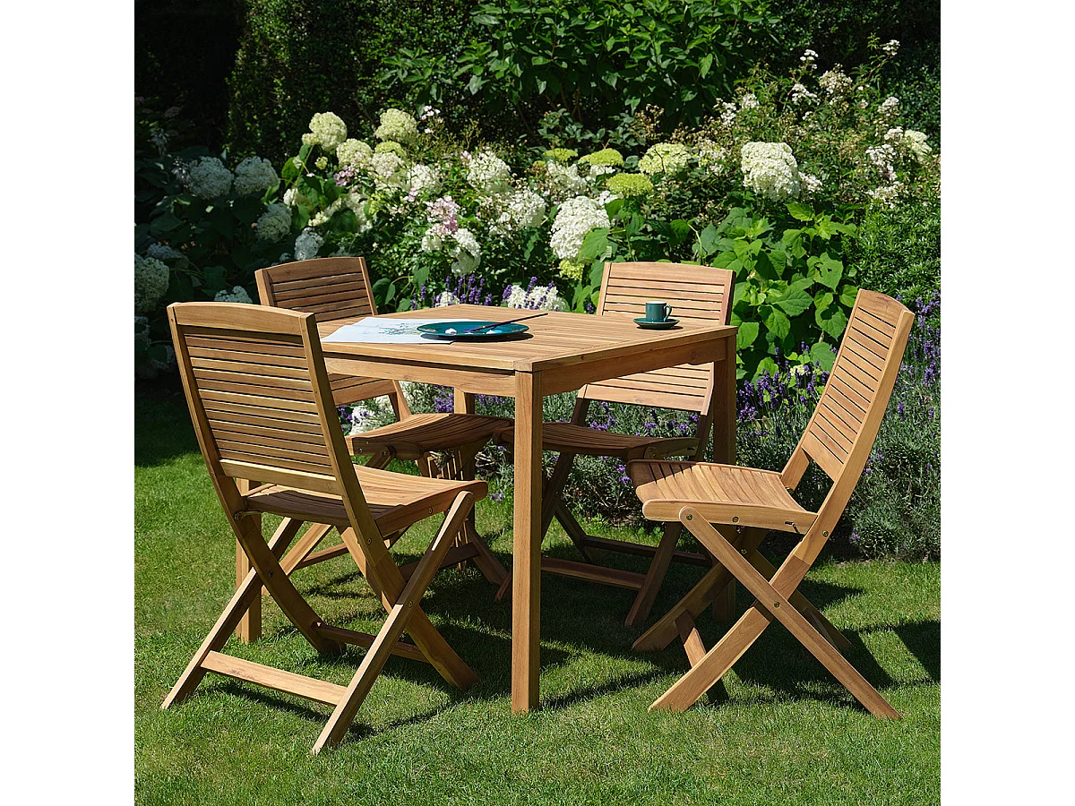 Set da giardino in legno di acacia per 4 persone
