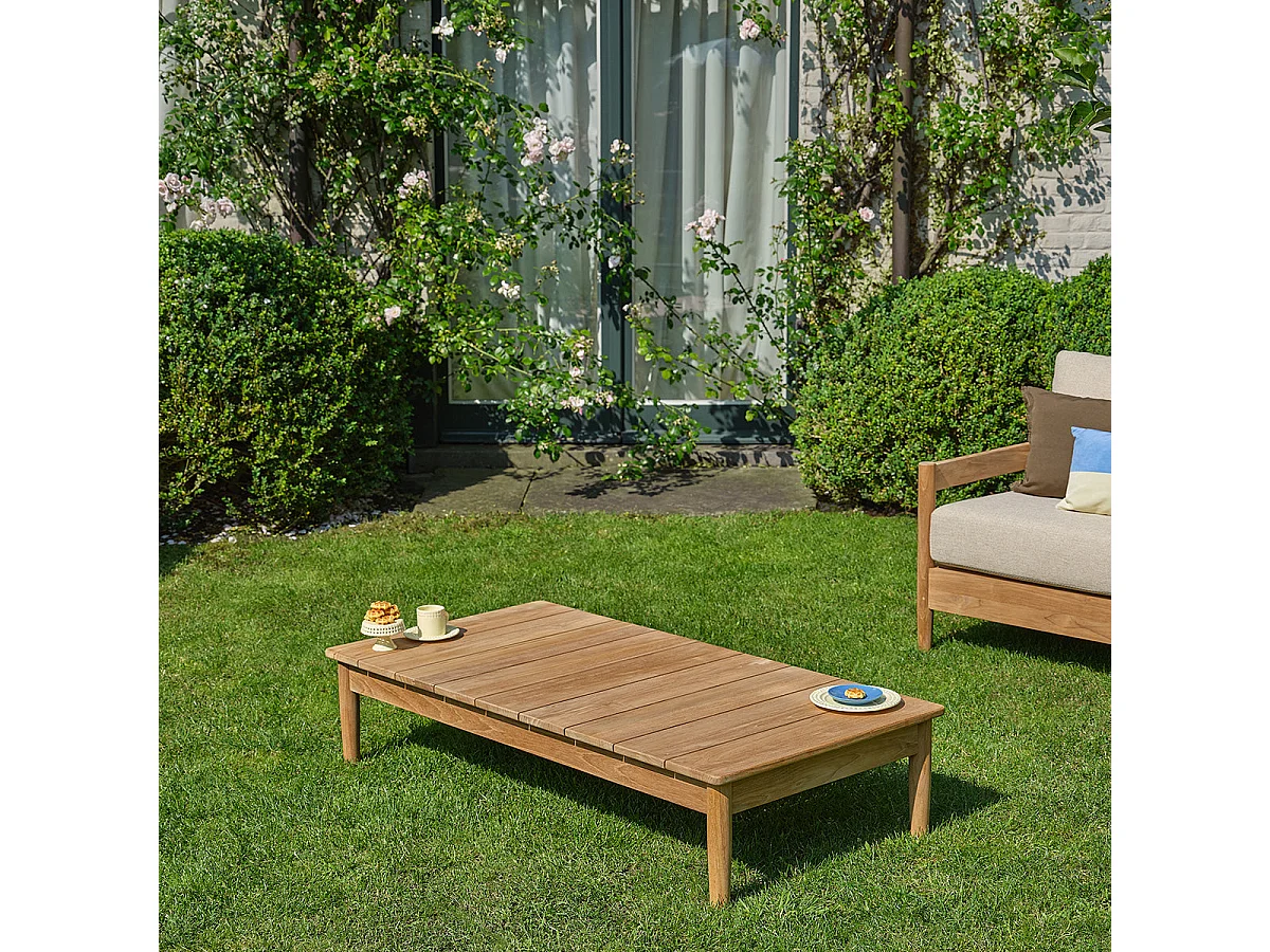 Tavolino da giardino in teak massiccio