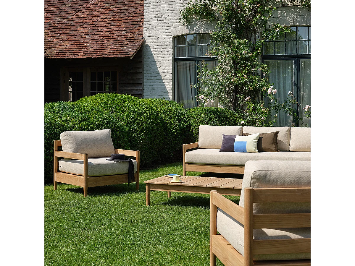 Tavolino da giardino in teak massiccio
