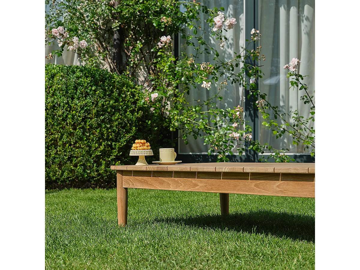 Tavolino da giardino in teak massiccio