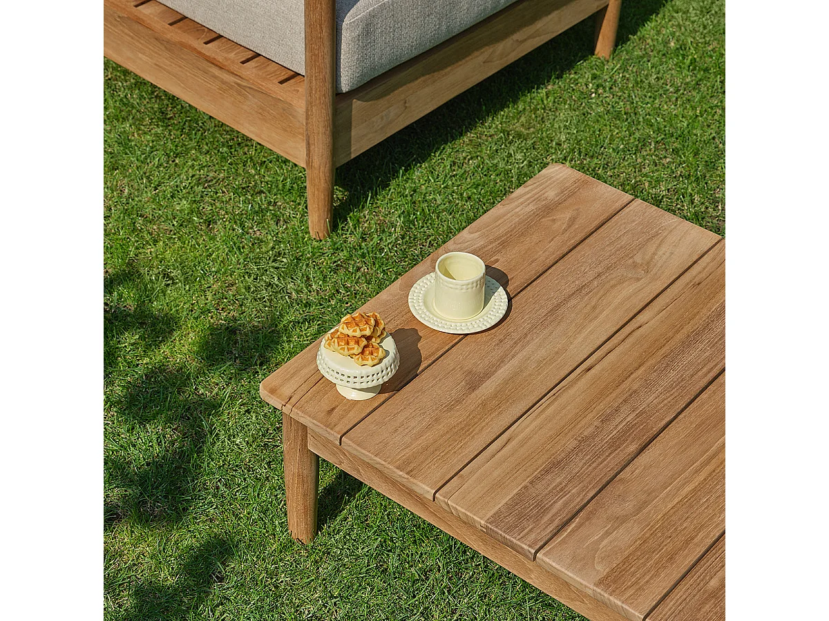 Tavolino da giardino in teak massiccio