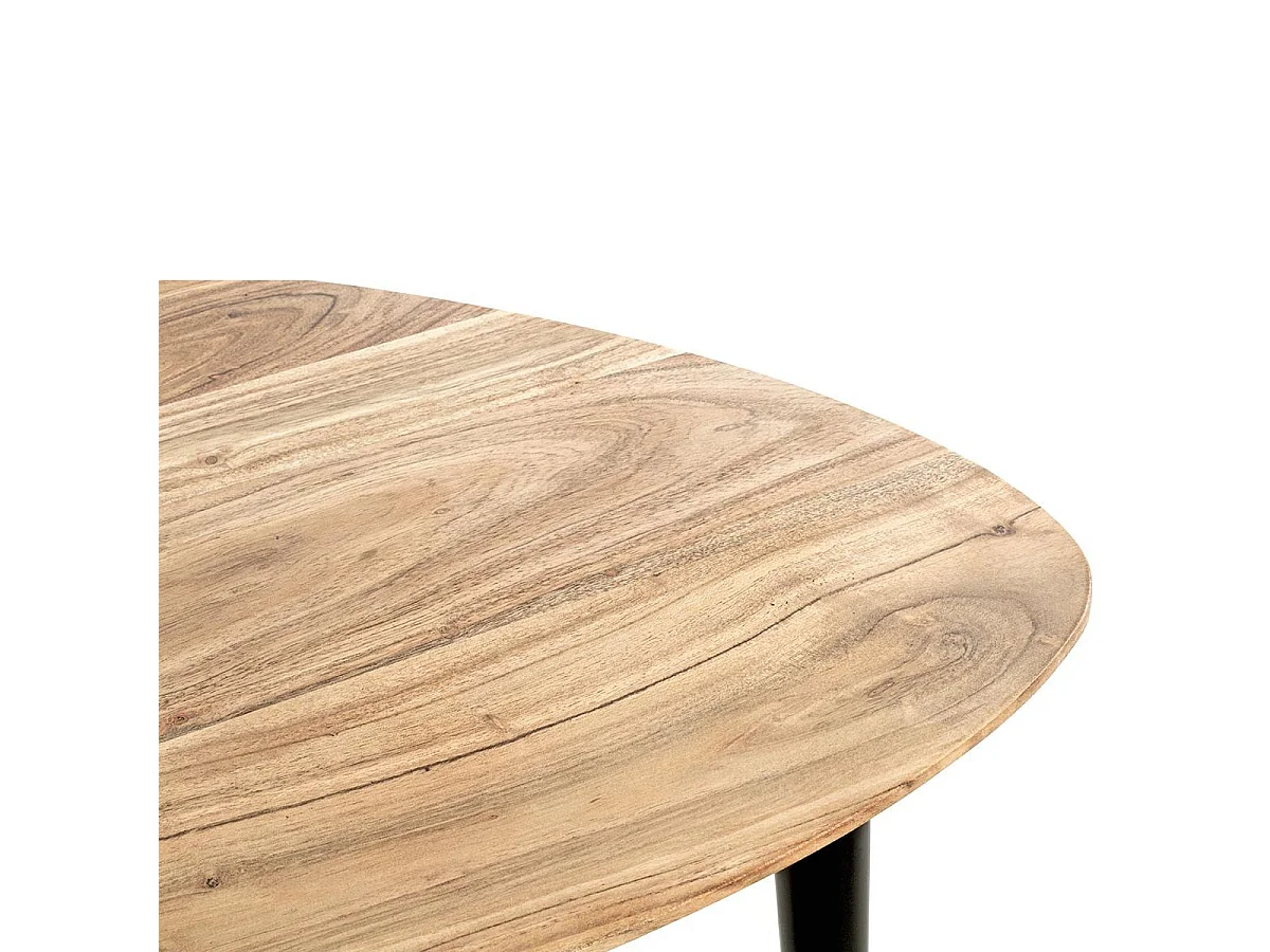 Table Basse Design en Bois "Ciotat" 55cm Naturel & Noir