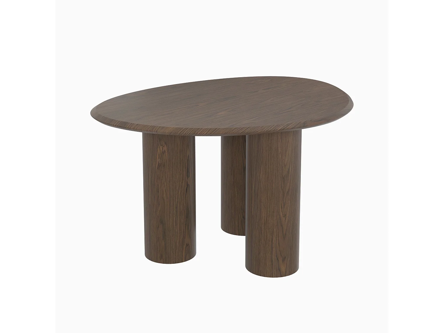 Table organique en placage noyer, 6 personnes - Aya