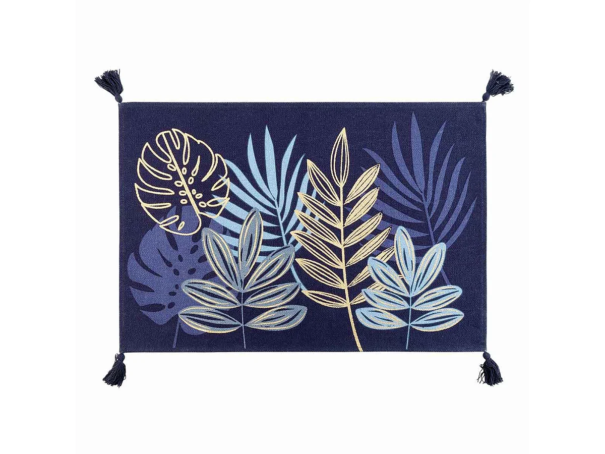 Tapis Déco Imprimé "Ornella" 60x90cm Bleu
