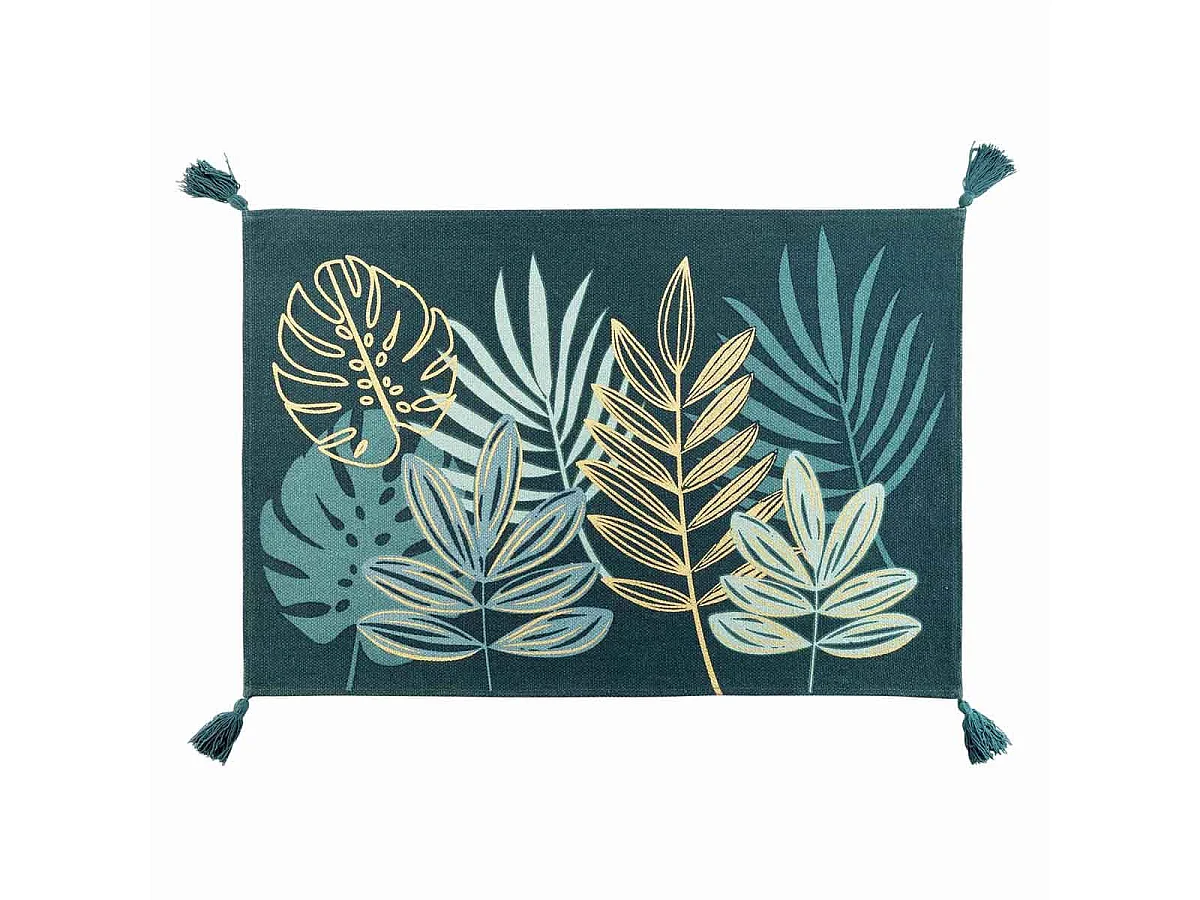 Tapis Déco Imprimé "Ornella" 60x90cm Émeraude