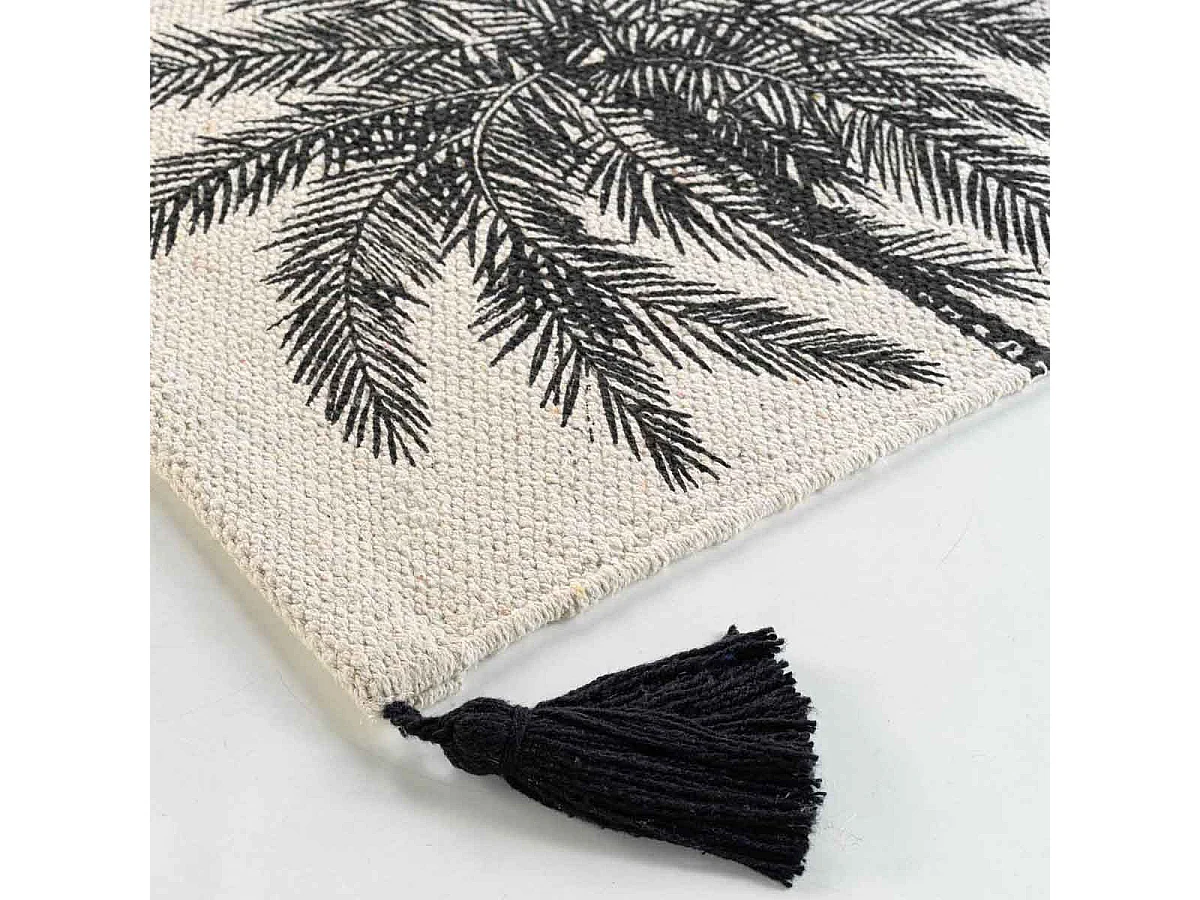 Tapis Déco Imprimé "Kenya Lodge" 60x90cm Naturel