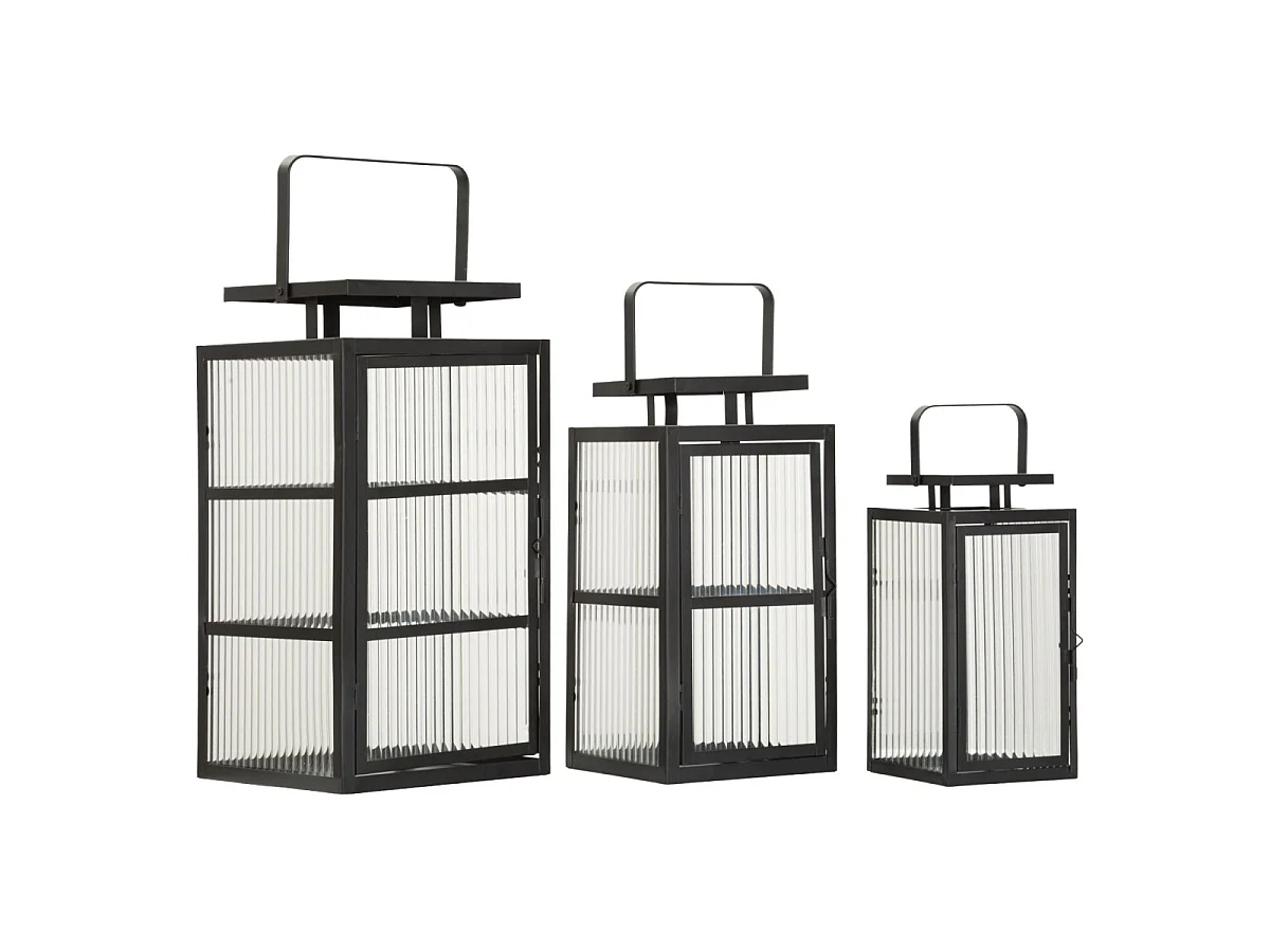 Lot de 3 Lanternes "Andromeda" 50cm Noir