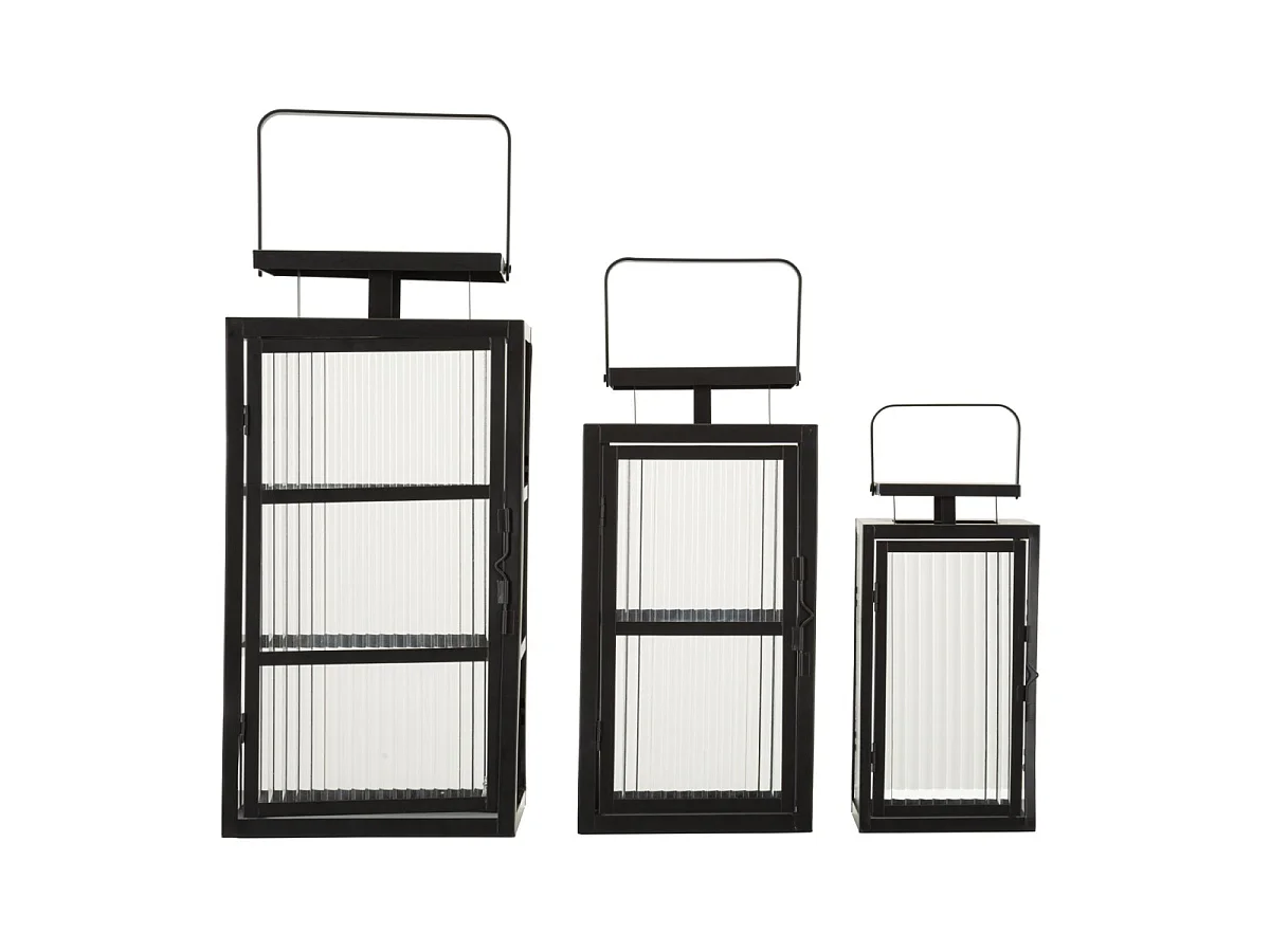 Lot de 3 Lanternes "Andromeda" 50cm Noir