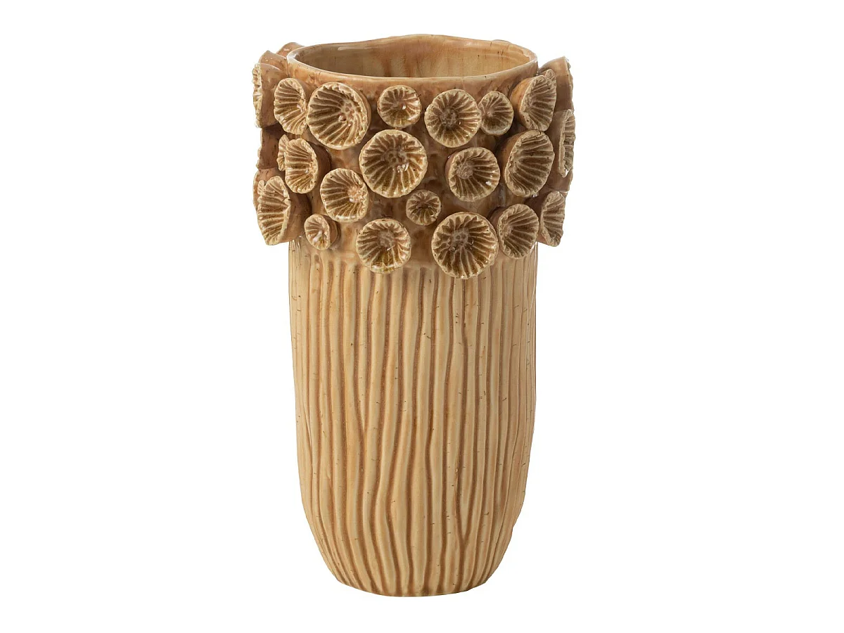 Vase Corail en Argile "Isidro" 32cm Ocre