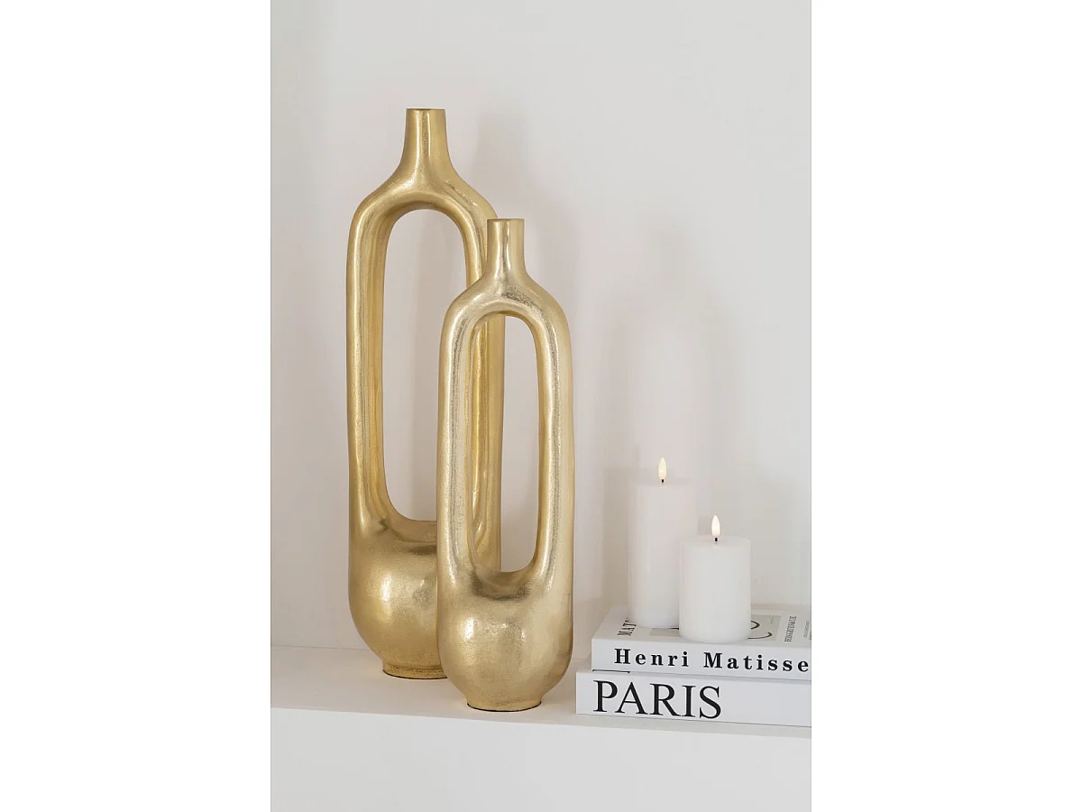 Vase Design en Métal "Creux" 62cm Doré