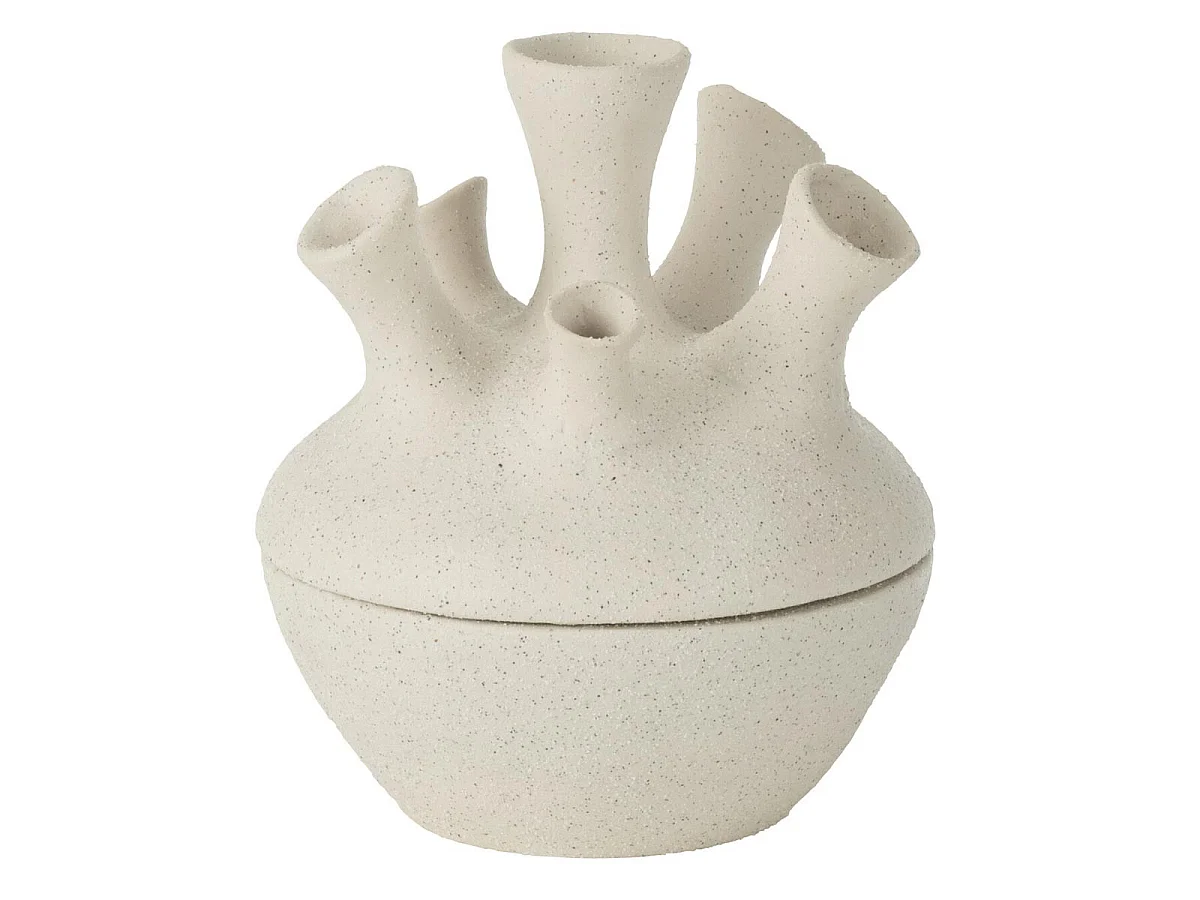 Vase Corail en Argile "Seymour" 19cm Blanc