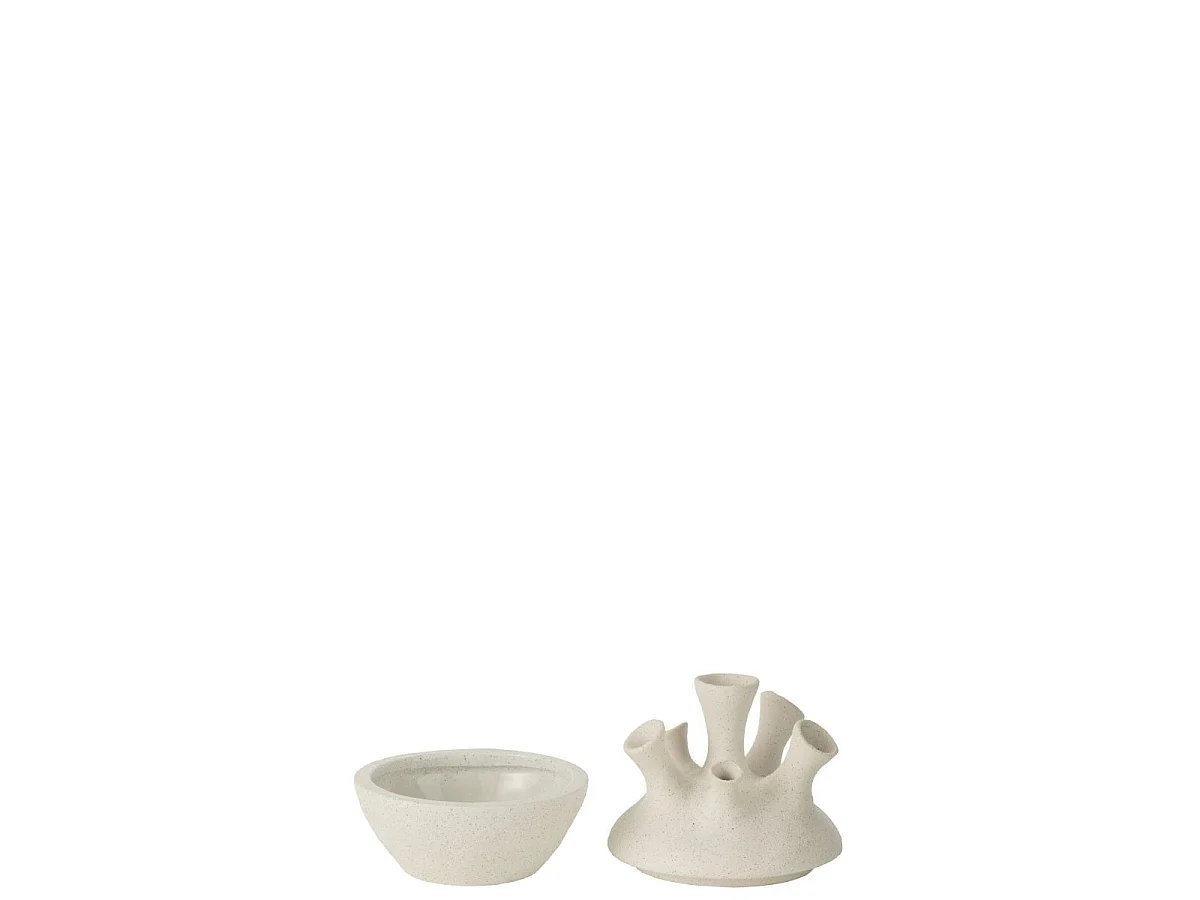 Vase Corail en Argile "Seymour" 19cm Blanc