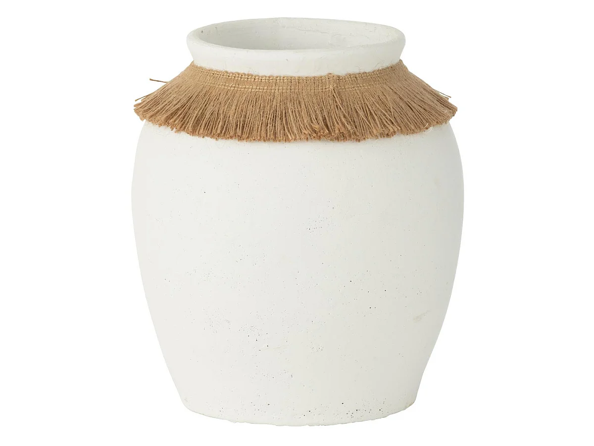 Vase Déco en Argile "Ibiza" 26cm Blanc