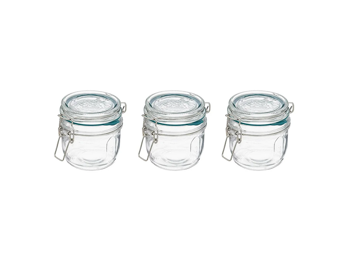 Lot de 3 Bocaux Terrines en Verre Gradué "Jarro" 0,325L Transparent