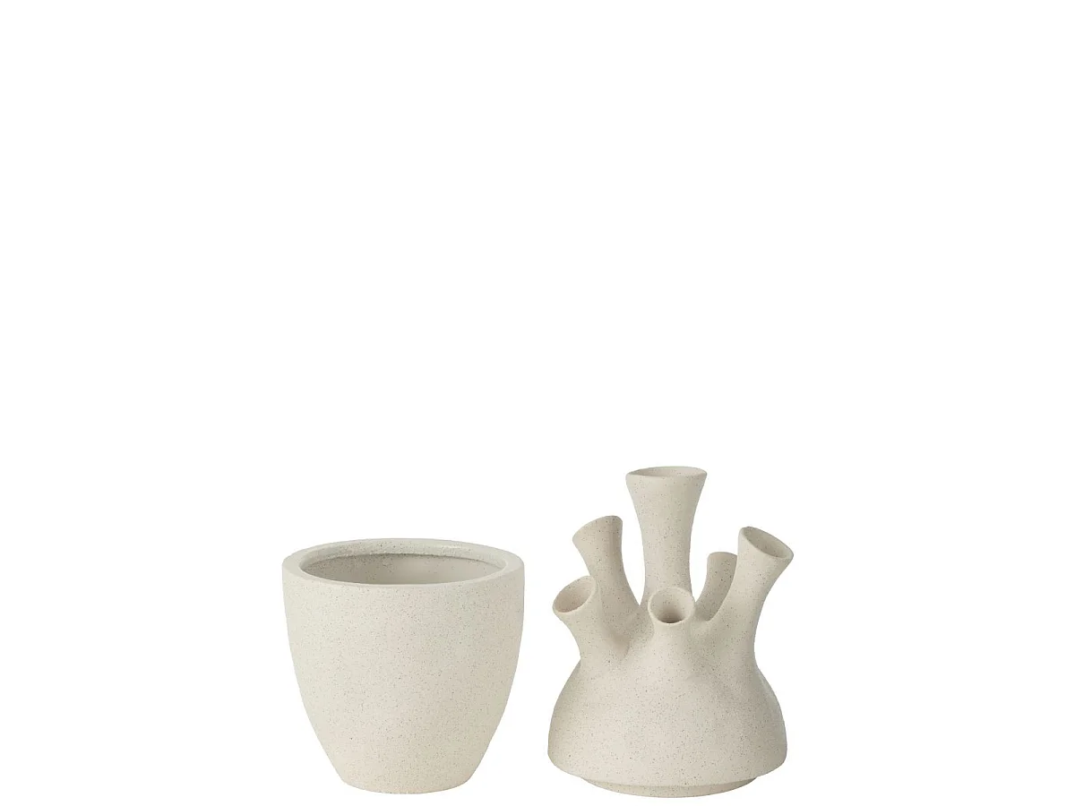 Vase Corail en Argile "Seymour" 29cm Blanc
