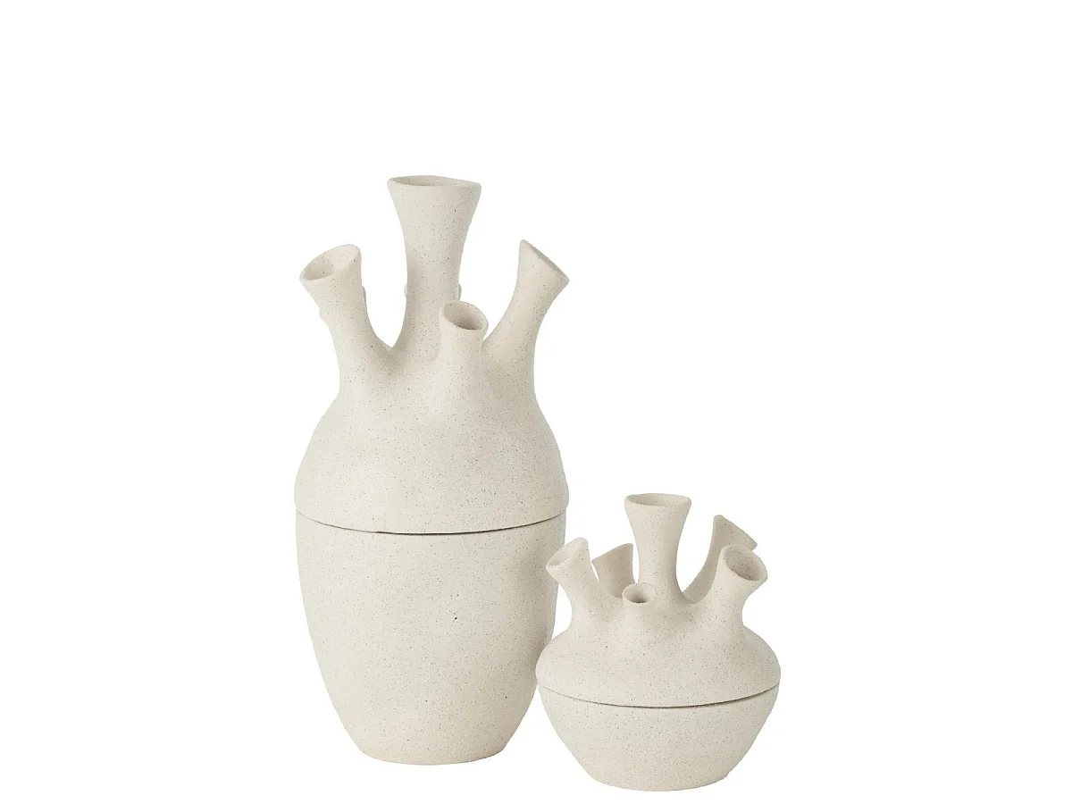 Vase Corail en Argile "Seymour" 29cm Blanc