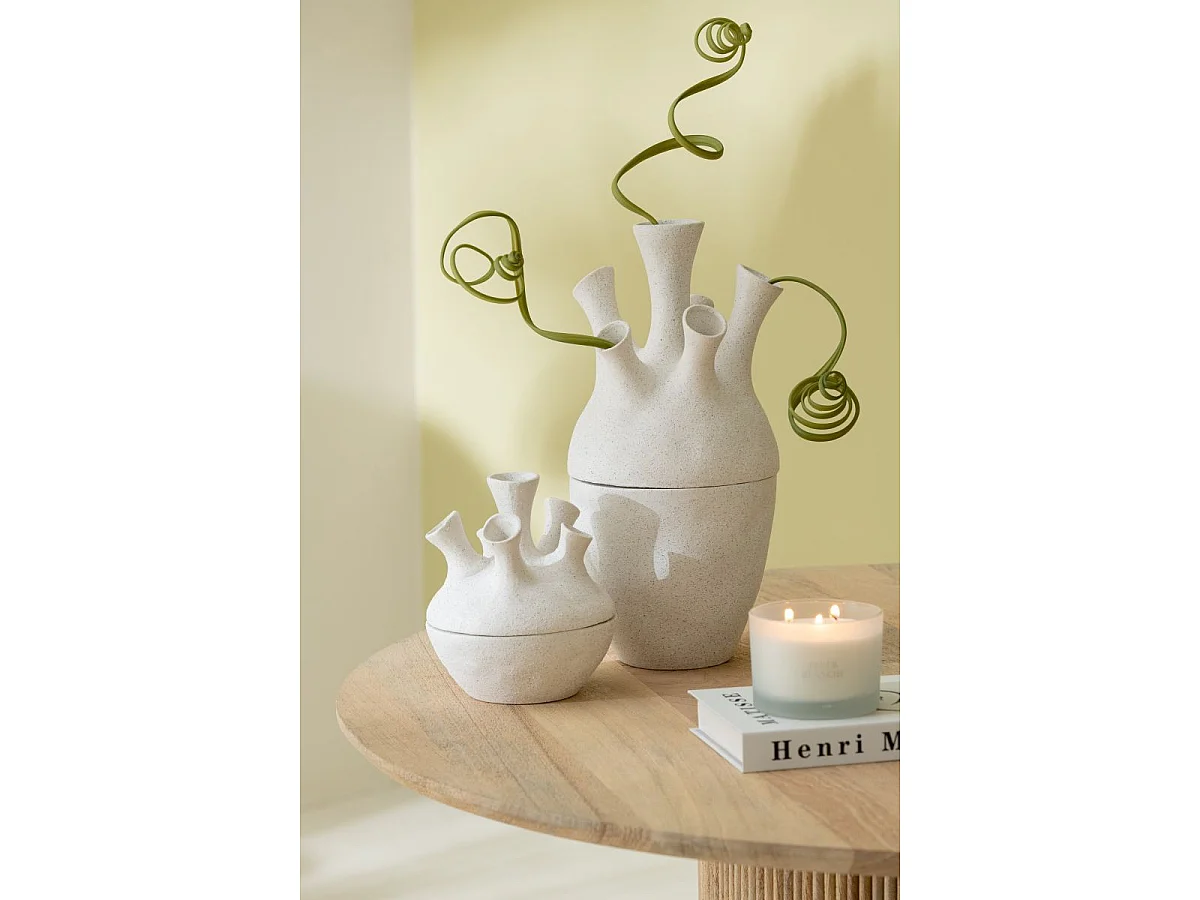 Vase Corail en Argile "Seymour" 29cm Blanc