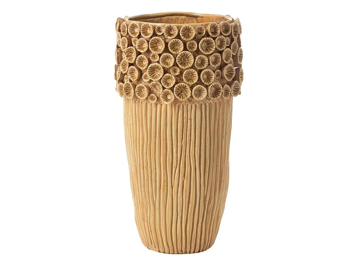 Vase Corail en Argile "Isidro" 56cm Ocre