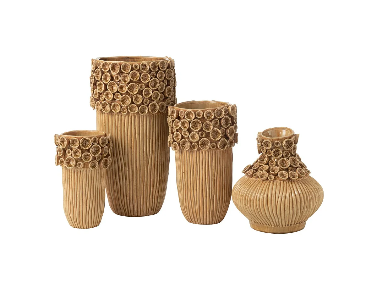 Vase Corail en Argile "Isidro" 56cm Ocre