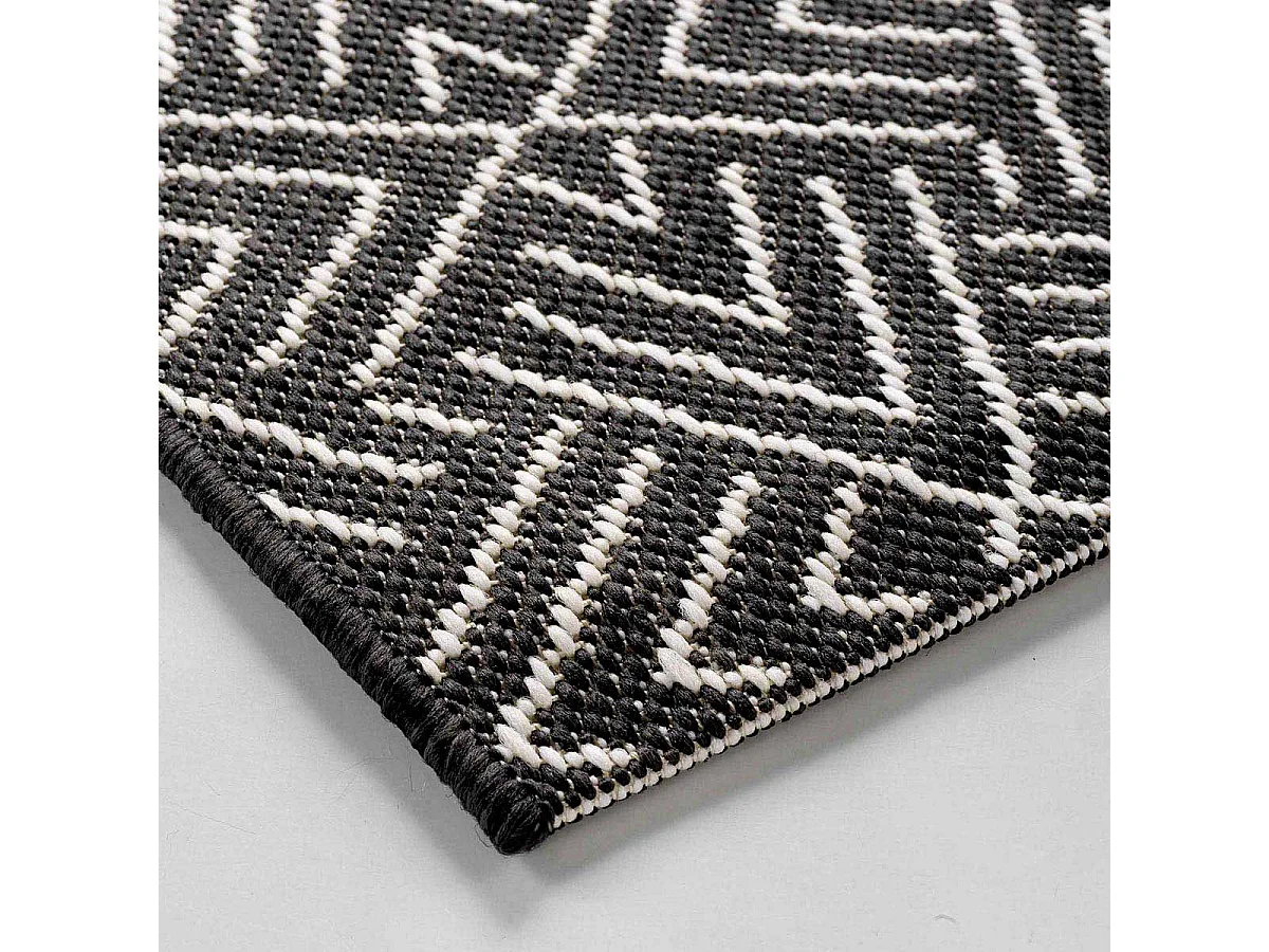 Tapis Tissé Déco "Aztek" 80x150cm Noir
