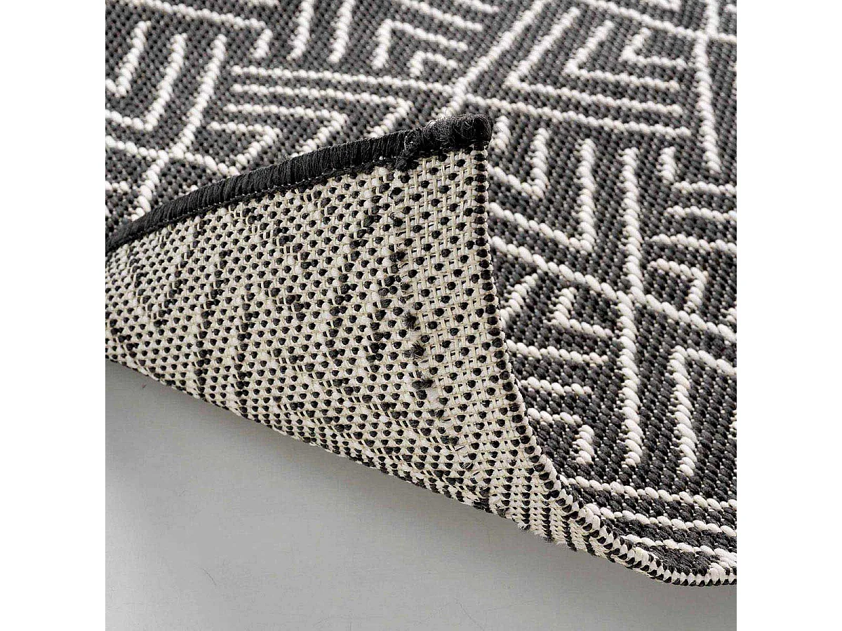 Tapis Tissé Déco "Aztek" 80x150cm Noir