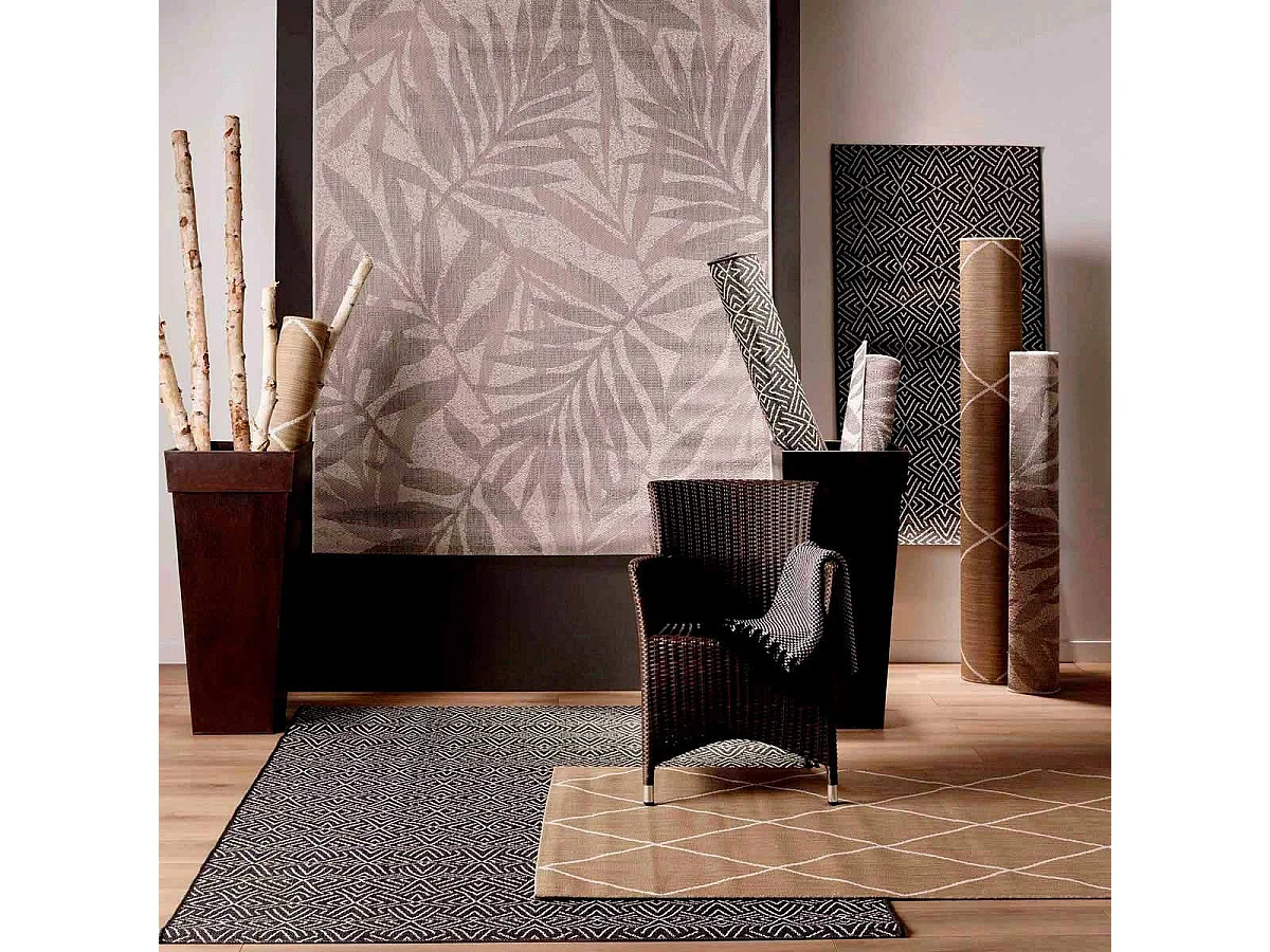 Tapis Tissé Déco "Aztek" 80x150cm Noir