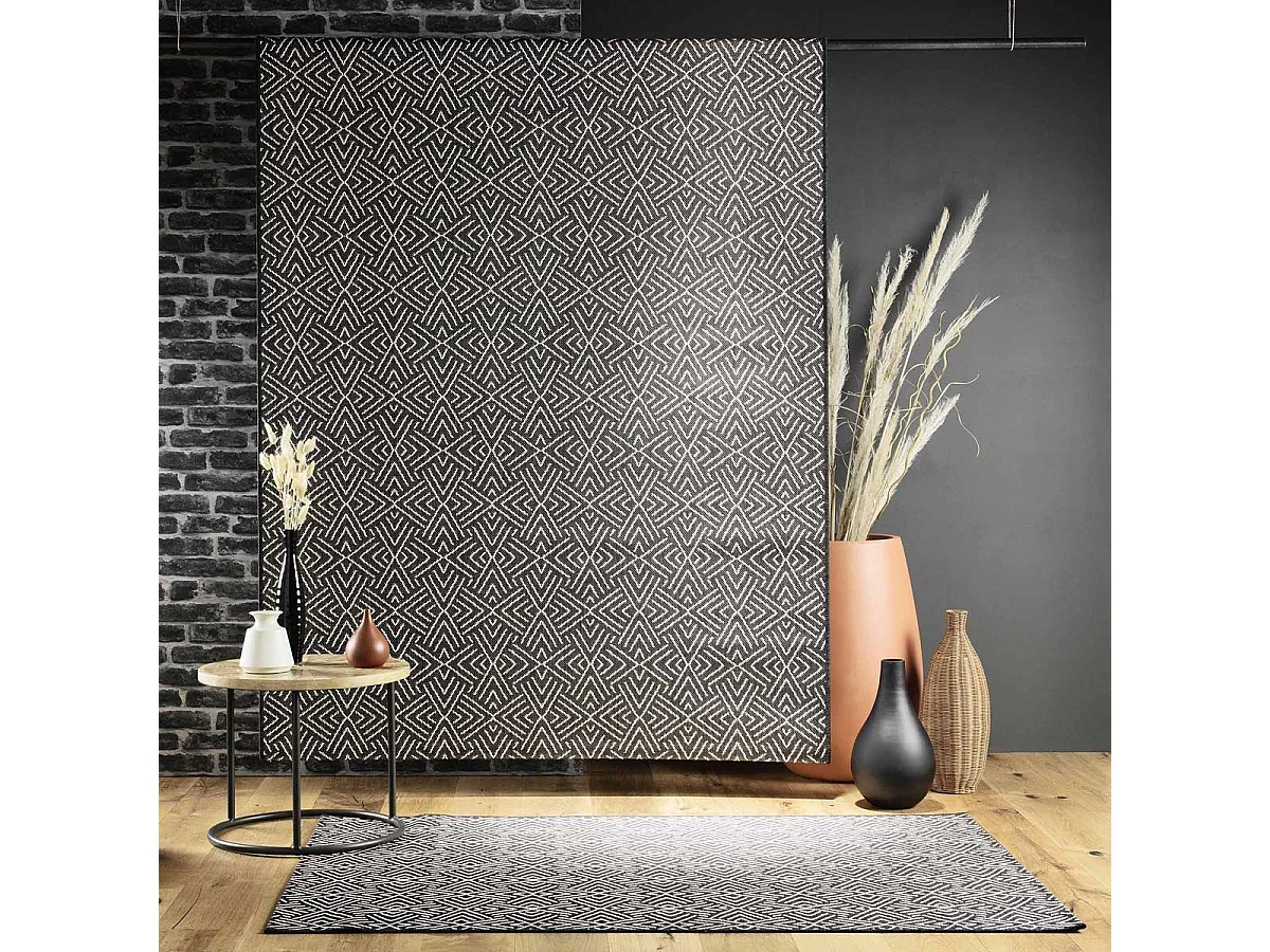 Tapis Tissé Déco "Aztek" 120x170cm Noir