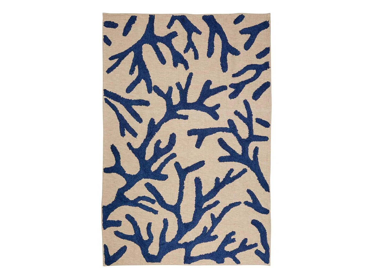 Tapis à Motifs Coraux "Océania" 120x170cm Bleu