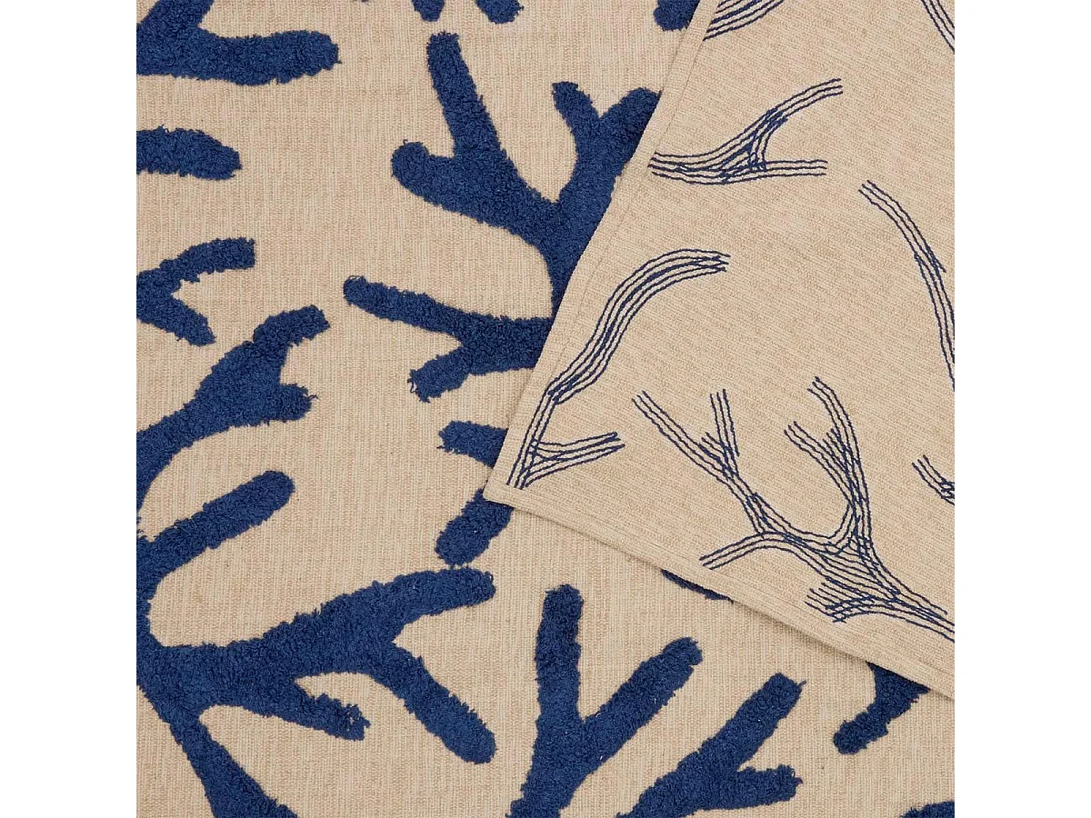 Tapis à Motifs Coraux "Océania" 120x170cm Bleu