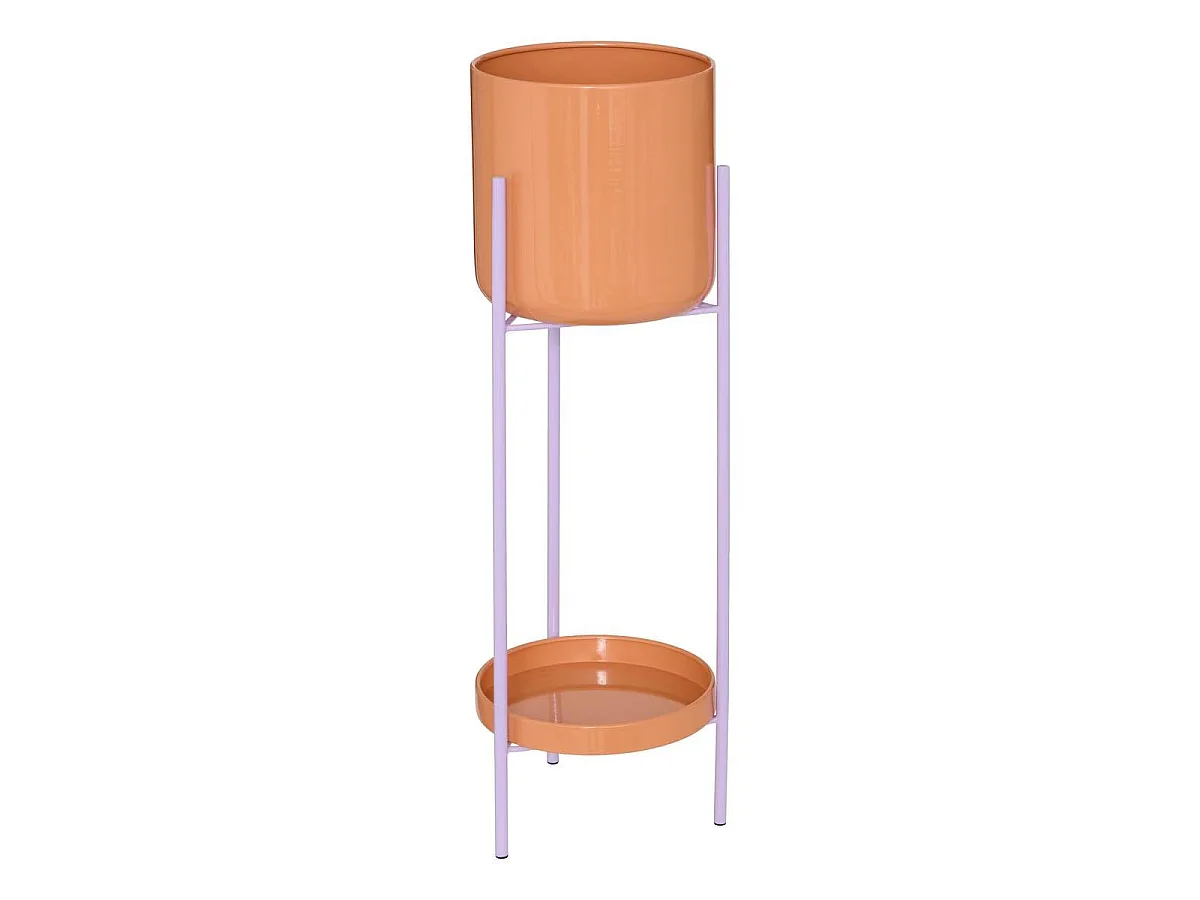 Lot de 2 Cache-Pots en Métal "Poolside" 60cm Corail