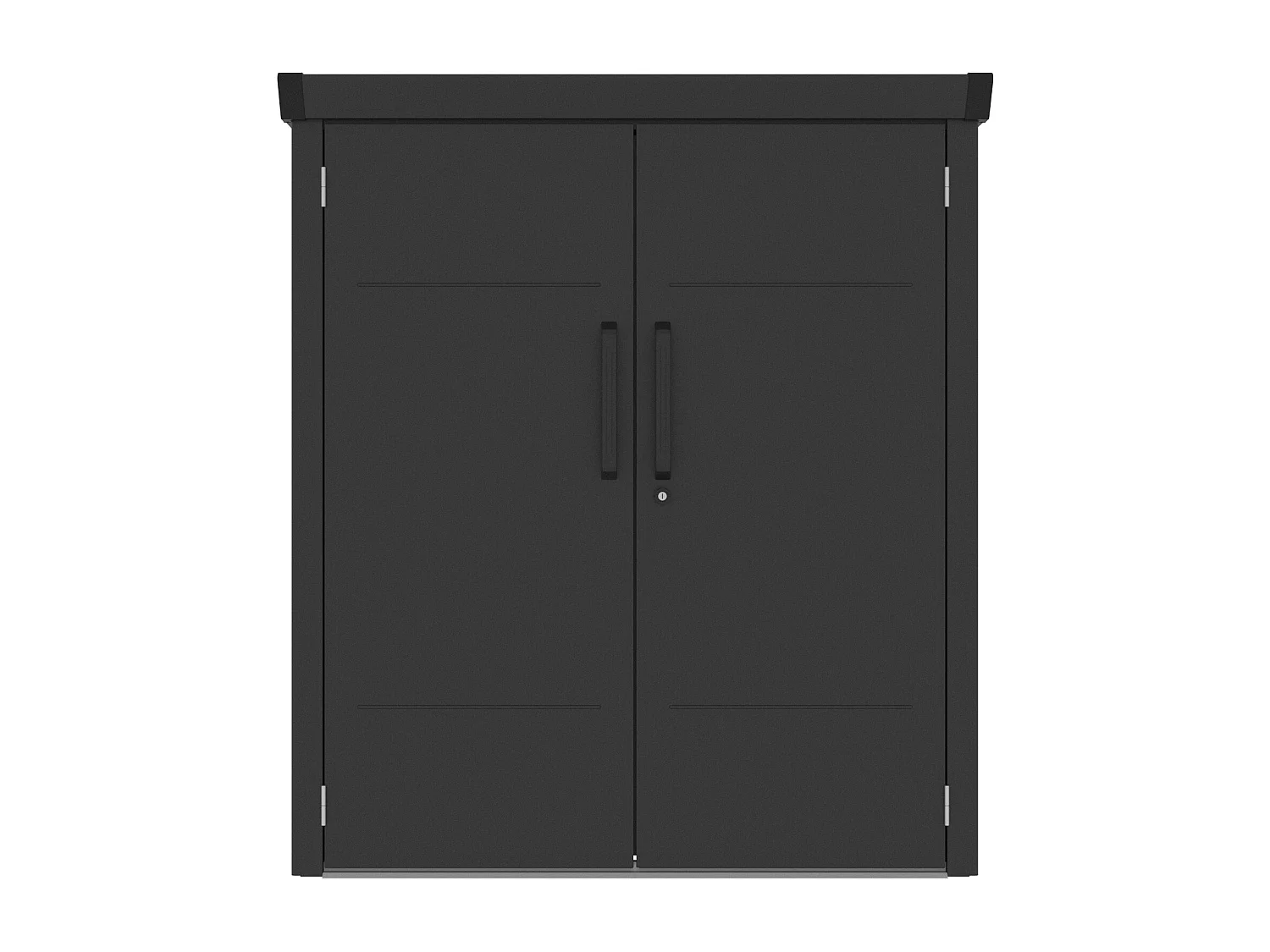 Armoire de rangement de jardin en acier galvanisé anthracite avec lot de 2 étagères 1,88 m³ - L133 x P94 x H151 cm - NORISA