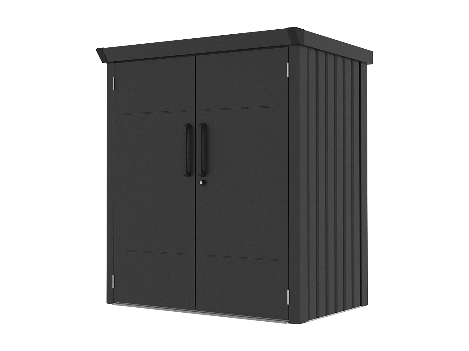 Armoire de rangement de jardin en acier galvanisé anthracite avec lot de 2 étagères 1,88 m³ - L133 x P94 x H151 cm - NORISA