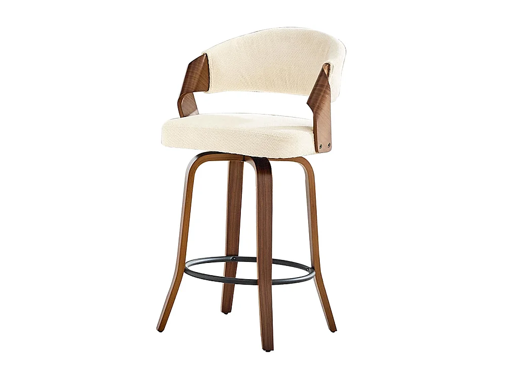 Lote de 2 bancos de bar com encosto, estrutura em madeira, couro PU, 95 cm, bancos de bar, branco