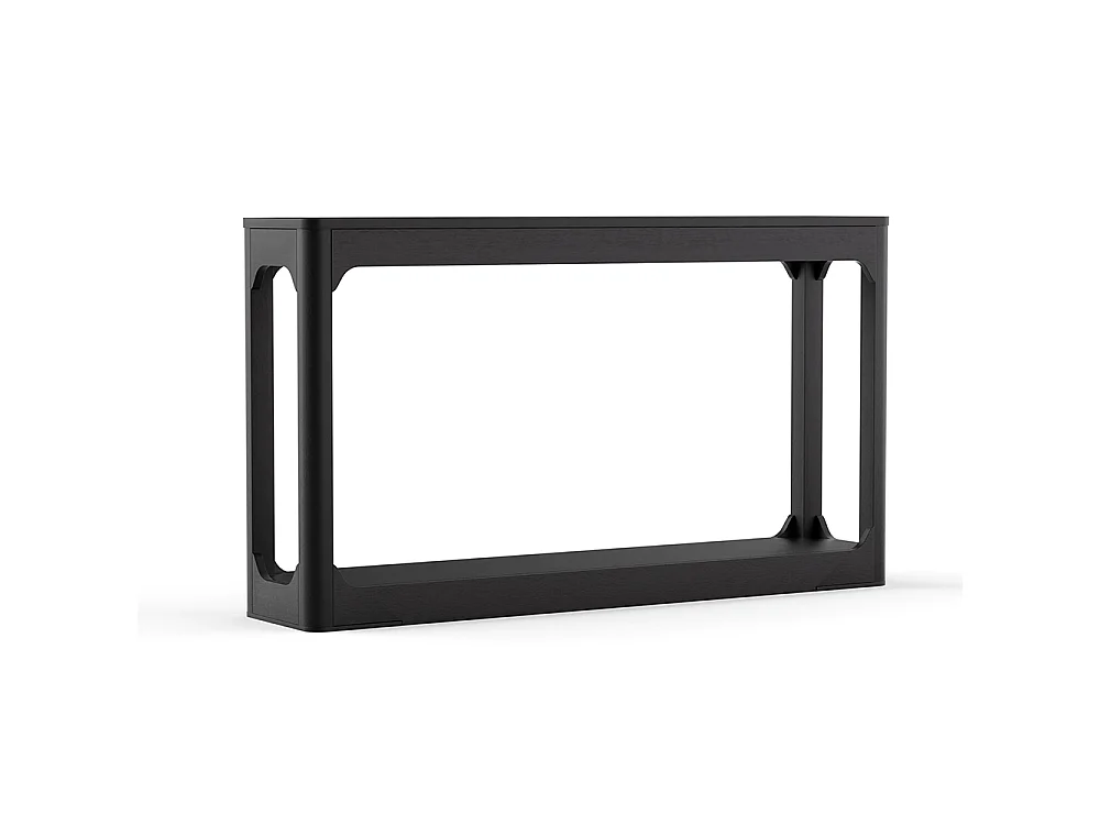 Table d'appoint avec rangement, modèle à deux niveaux, idéale à placer derrière un canapé, Noir
