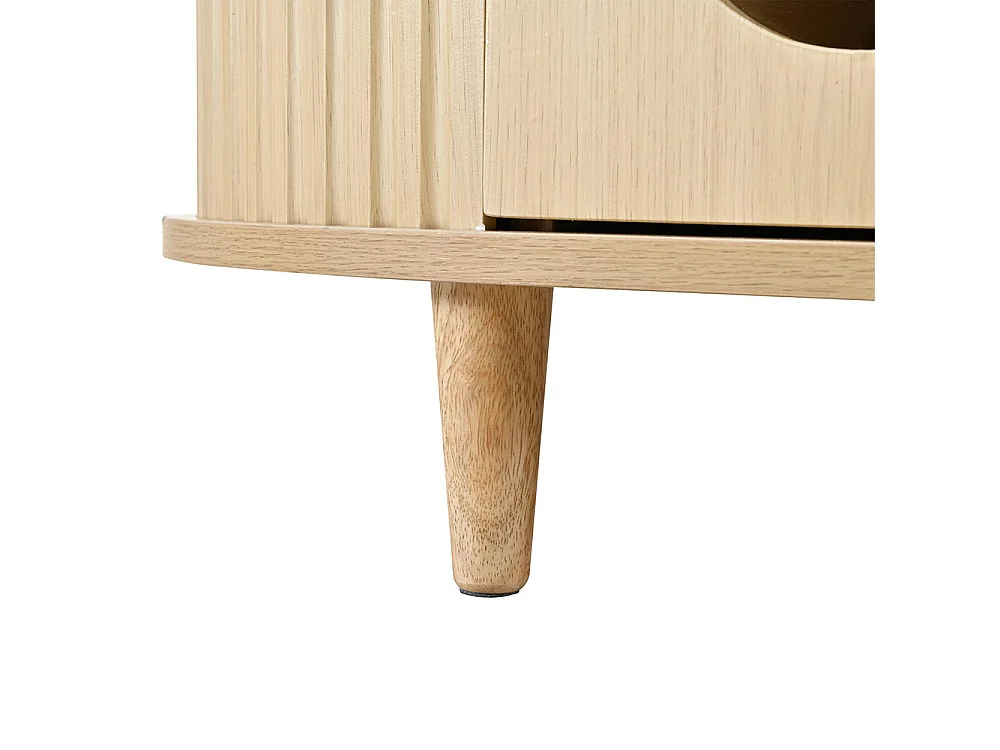 Table basse de salon 100 x 50 x 36 cm, avec un tiroir, un volet roulant et 4 pieds, couleur chêne