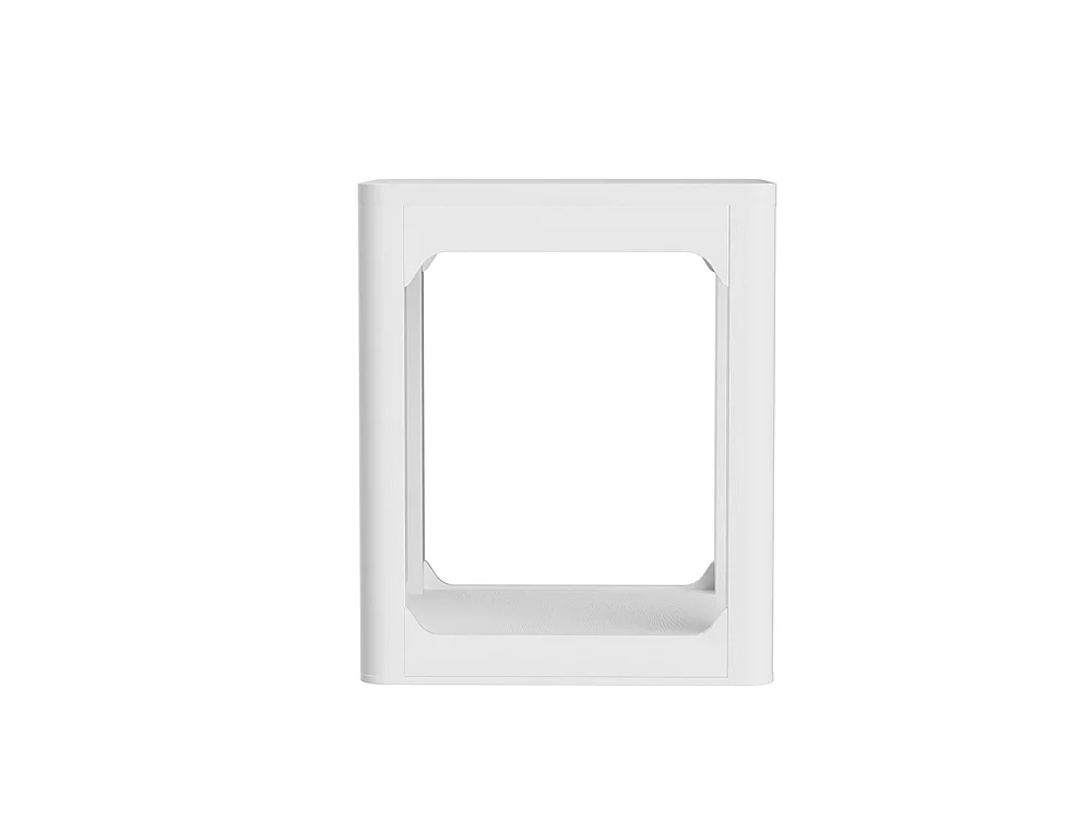 Lot de 2 tables d'appoint, avec plateau de 3 cm d'épaisseur, tables d'appoint à deux niveaux pour le salon, blanc