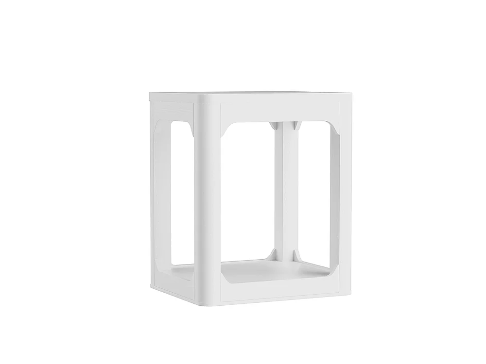 Lot de 2 tables d'appoint, avec plateau de 3 cm d'épaisseur, tables d'appoint à deux niveaux pour le salon, blanc