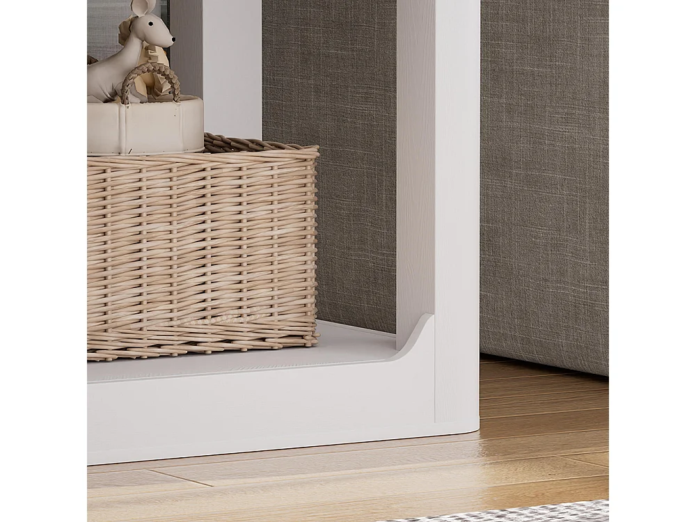 Lot de 2 tables d'appoint, avec plateau de 3 cm d'épaisseur, tables d'appoint à deux niveaux pour le salon, blanc