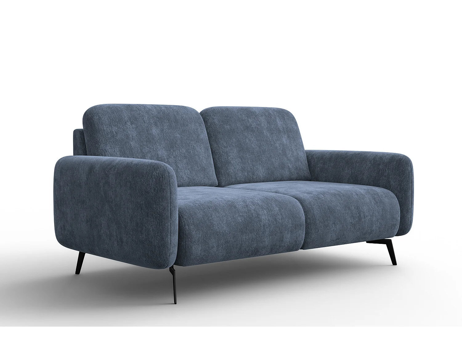 Sofa 2-Sitzer FEBE, marineblauer Chenille-Stoff