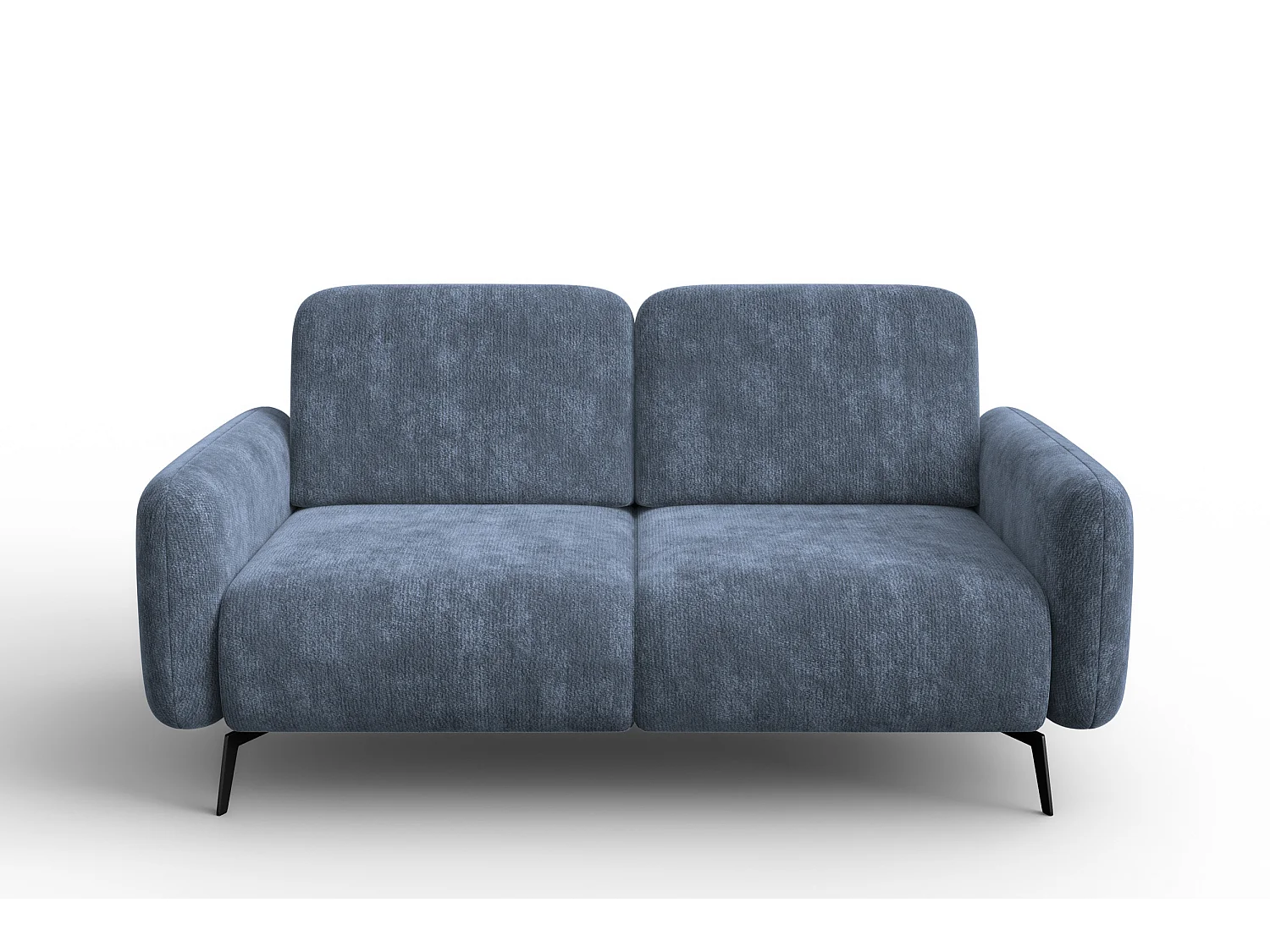 Sofa 2-Sitzer FEBE, marineblauer Chenille-Stoff