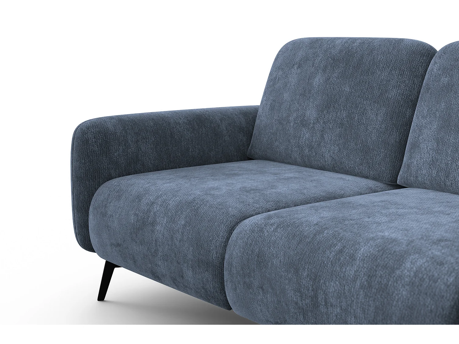 Sofa 2-Sitzer FEBE, marineblauer Chenille-Stoff