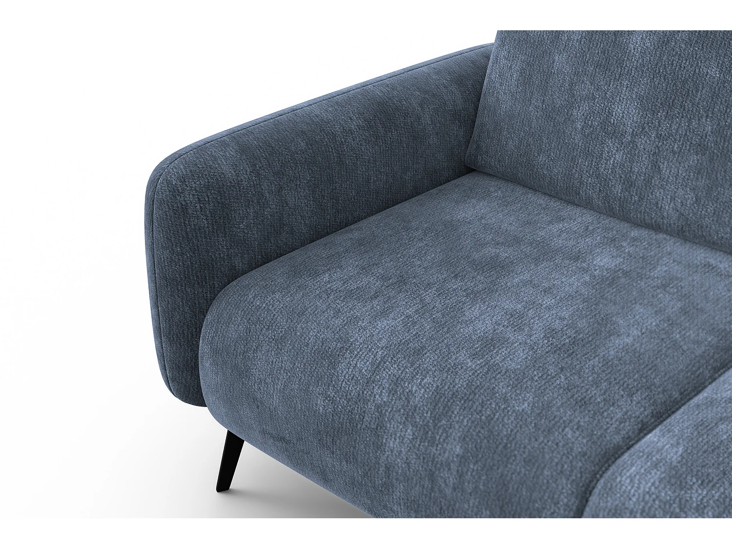 Sofa 2-Sitzer FEBE, marineblauer Chenille-Stoff