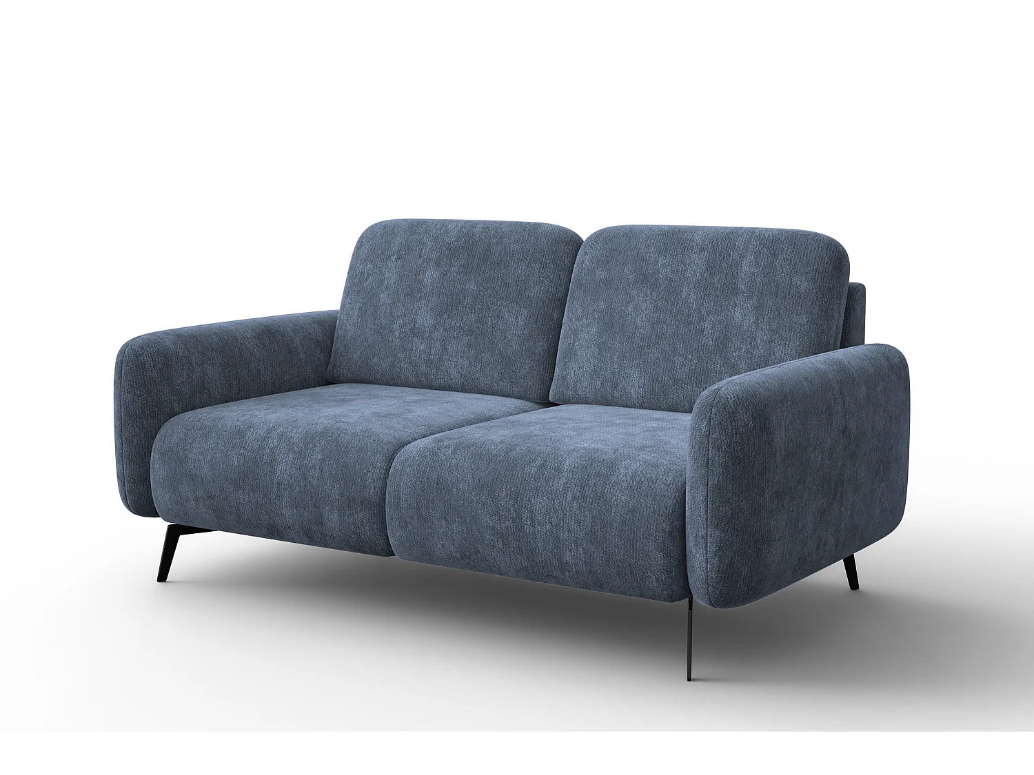 Sofa 2-Sitzer FEBE, marineblauer Chenille-Stoff