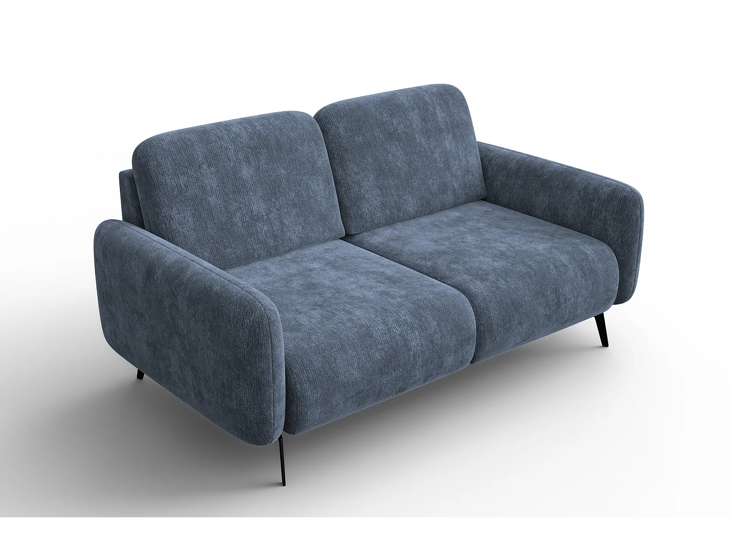 Sofa 2-Sitzer FEBE, marineblauer Chenille-Stoff