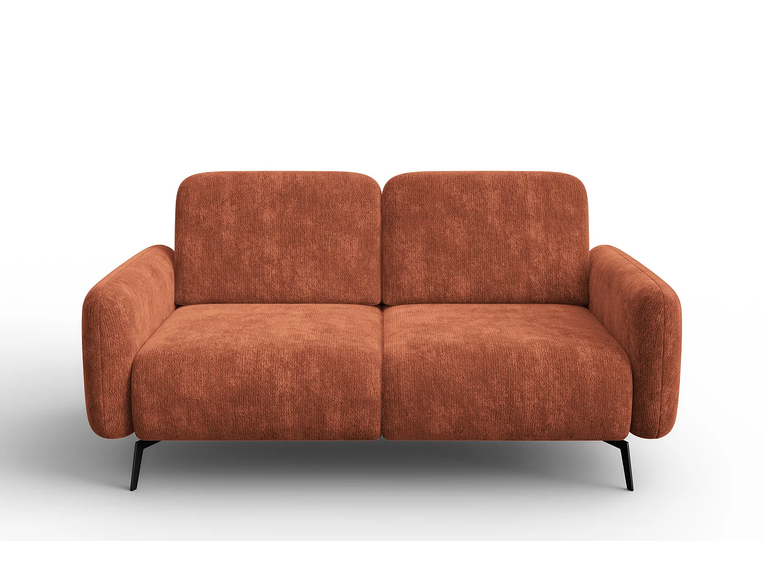 Sofa 2-Sitzer FEBE, rostroter Chenille-Stoff